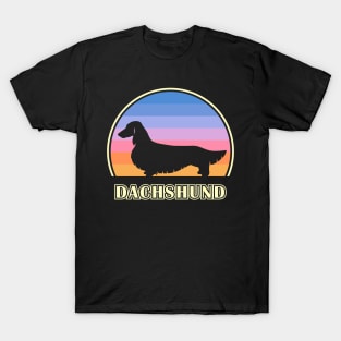 Long Haired Dachshund Vintage Sunset Dog T-Shirt